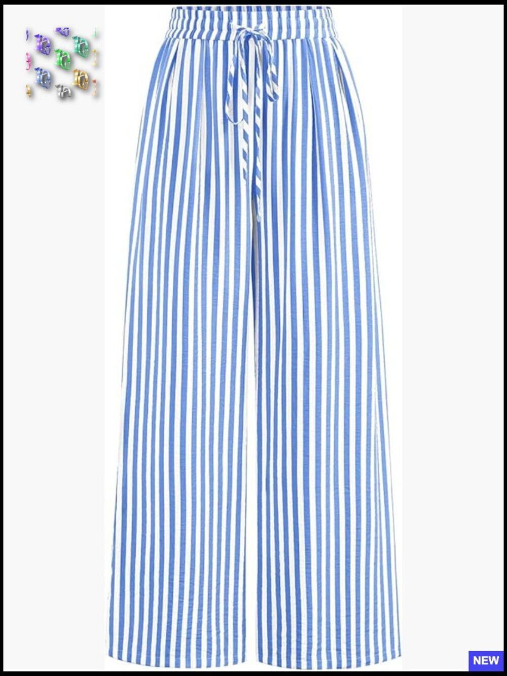 Wide Leg Palazzo Pants Elastic Waist Floral Boho Casual Lounge Pockets